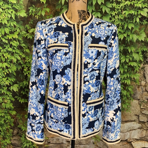 Tory Burch Jackets & Blazers - TORY BURCH Floral Fringed Jacket, 10